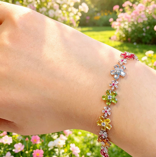 High-quality tourmaline and aquamarine bracelet