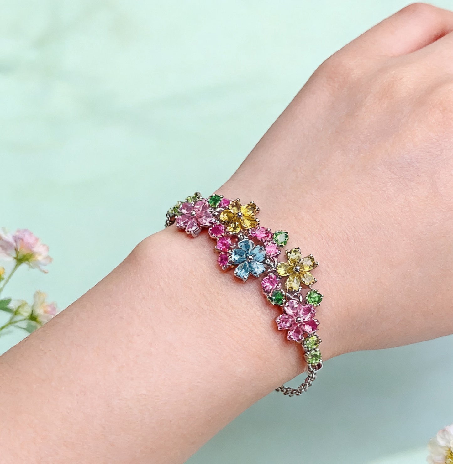 High-quality natural tourmaline bracelet